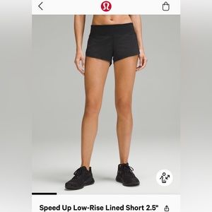 lululemon Speed Up short 2.5” size 6
